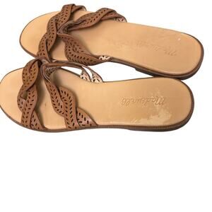 Madewell Tan Braided Women's Tracie Criss Cross Slide Sandals Size 9